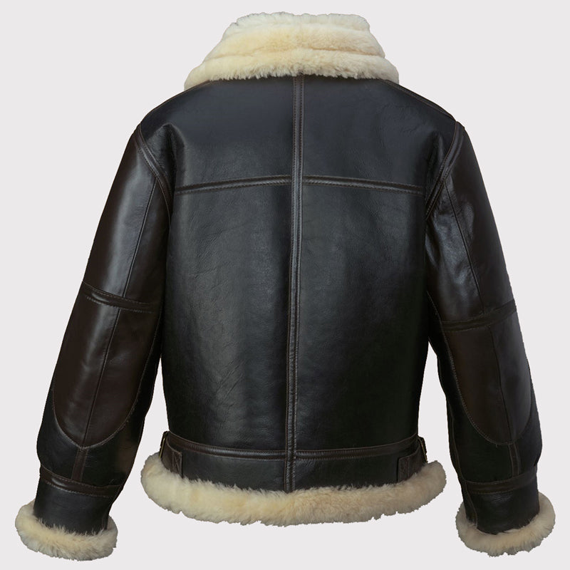 Blouson aviateur en cuir noir B3 pour homme