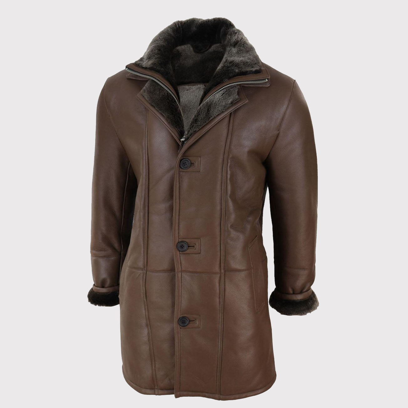 Manteau 3/4 en peau de mouton pour homme