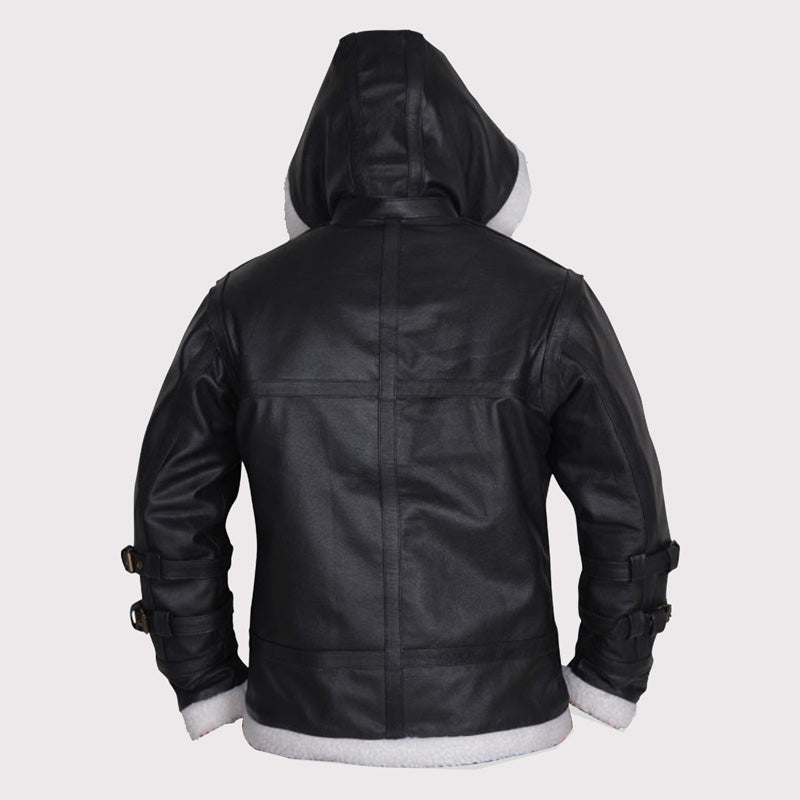 Veste à capuche en peau de mouton B3 Bomber pour homme