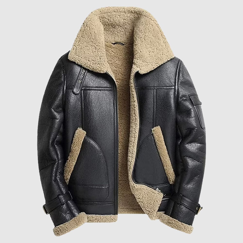 Veste en cuir et peau de mouton retournée B3 RAF pour homme