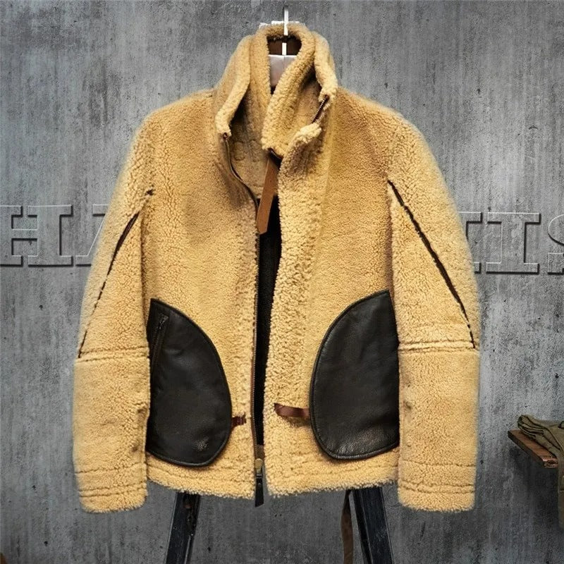 Men's B3 Shearling Flight Jacket - Short Leather Jacket with Fur Coat