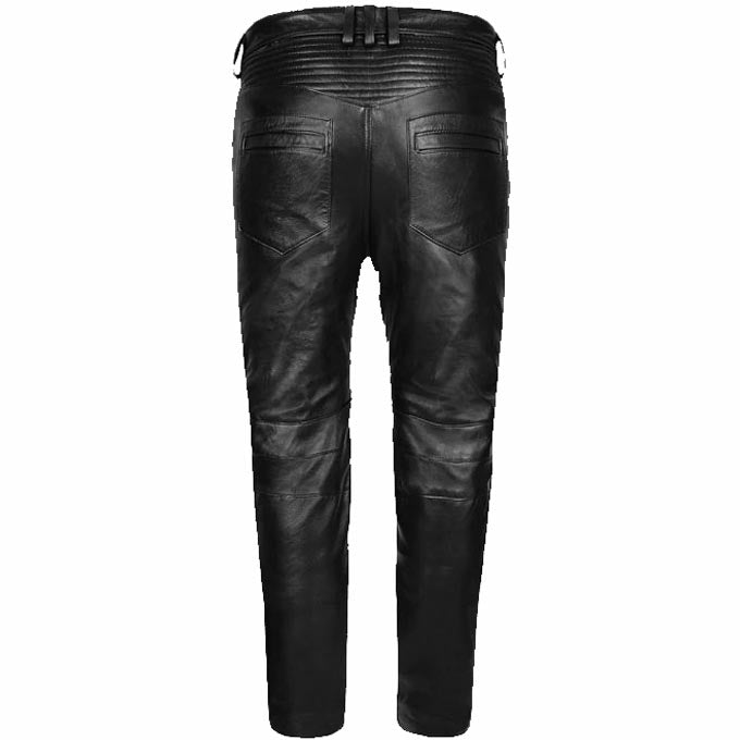 Schwarze Bikerjeans aus Leder für Herren