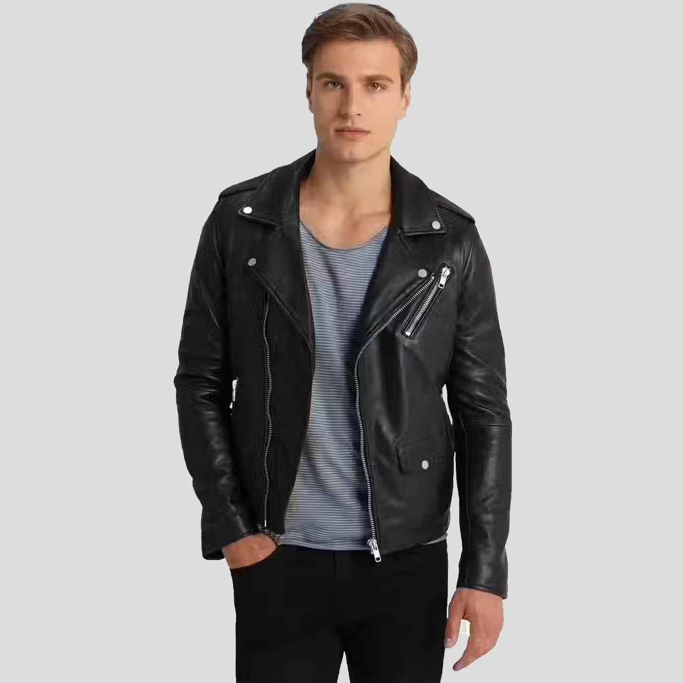 Veste de motard Perfecto noire pour homme