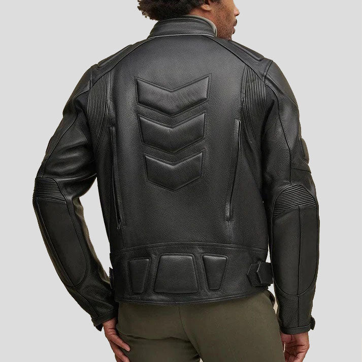 Veste de motard en cuir noir Performance Rider pour homme