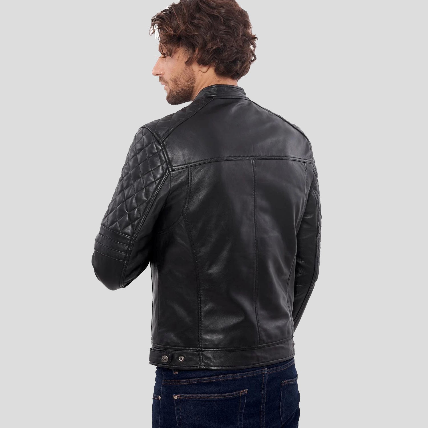 Veste de moto en cuir de buffle noir de qualité supérieure pour homme - Biker Bravado