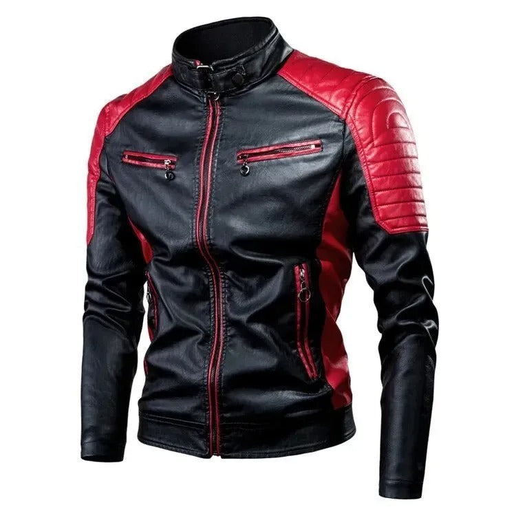 Veste de moto Cafe Racer en cuir de vache véritable pour homme