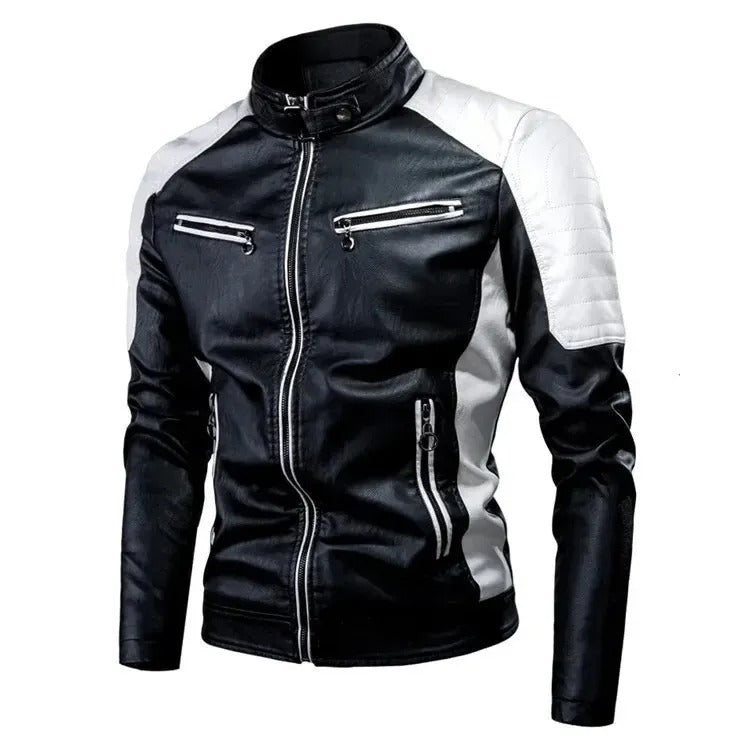 Veste de moto Cafe Racer en cuir de vache véritable pour homme