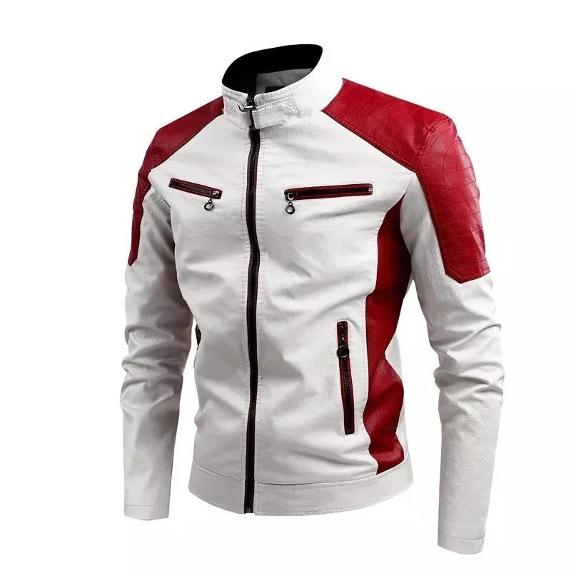 Veste de moto Cafe Racer en cuir de vache véritable pour homme