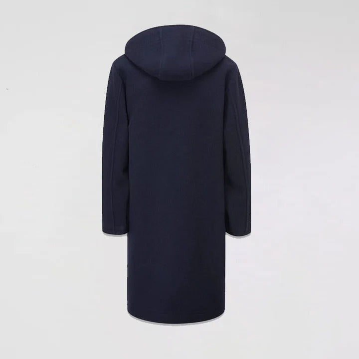 Manteau long en polaire bleu foncé pour homme