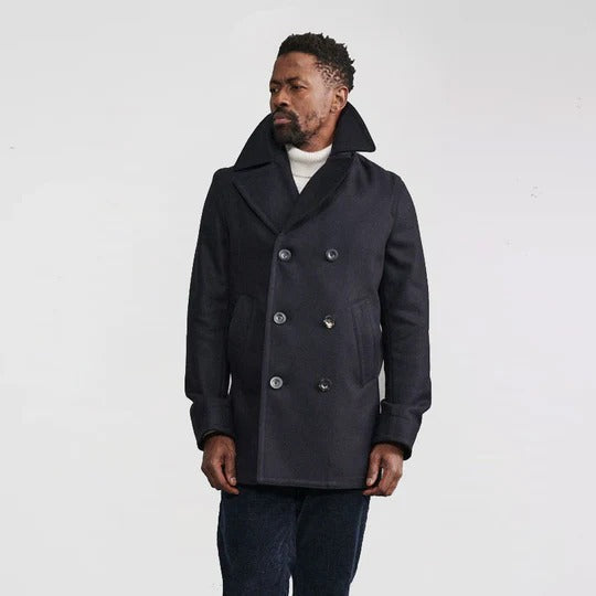 Manteau en polaire bleu marine foncé pour homme