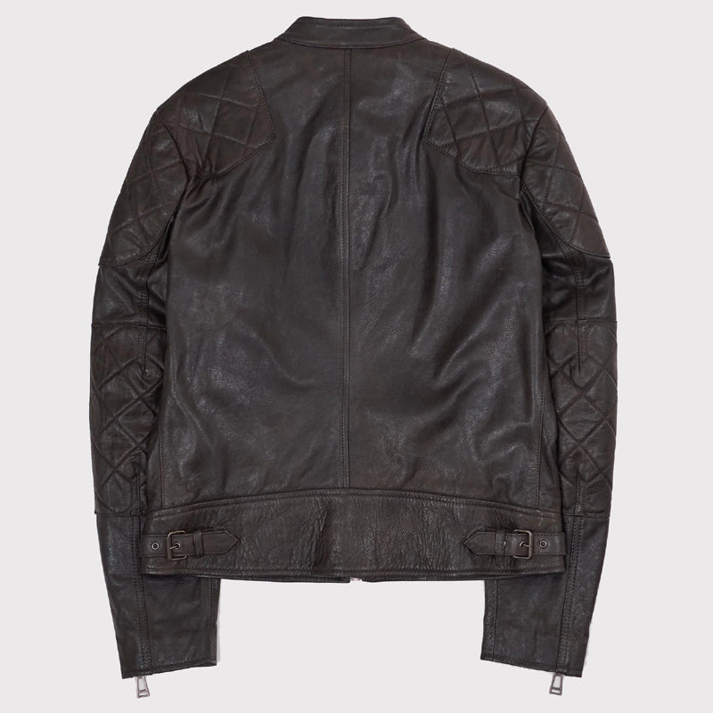 Veste en cuir Outlaw marron vieilli pour homme