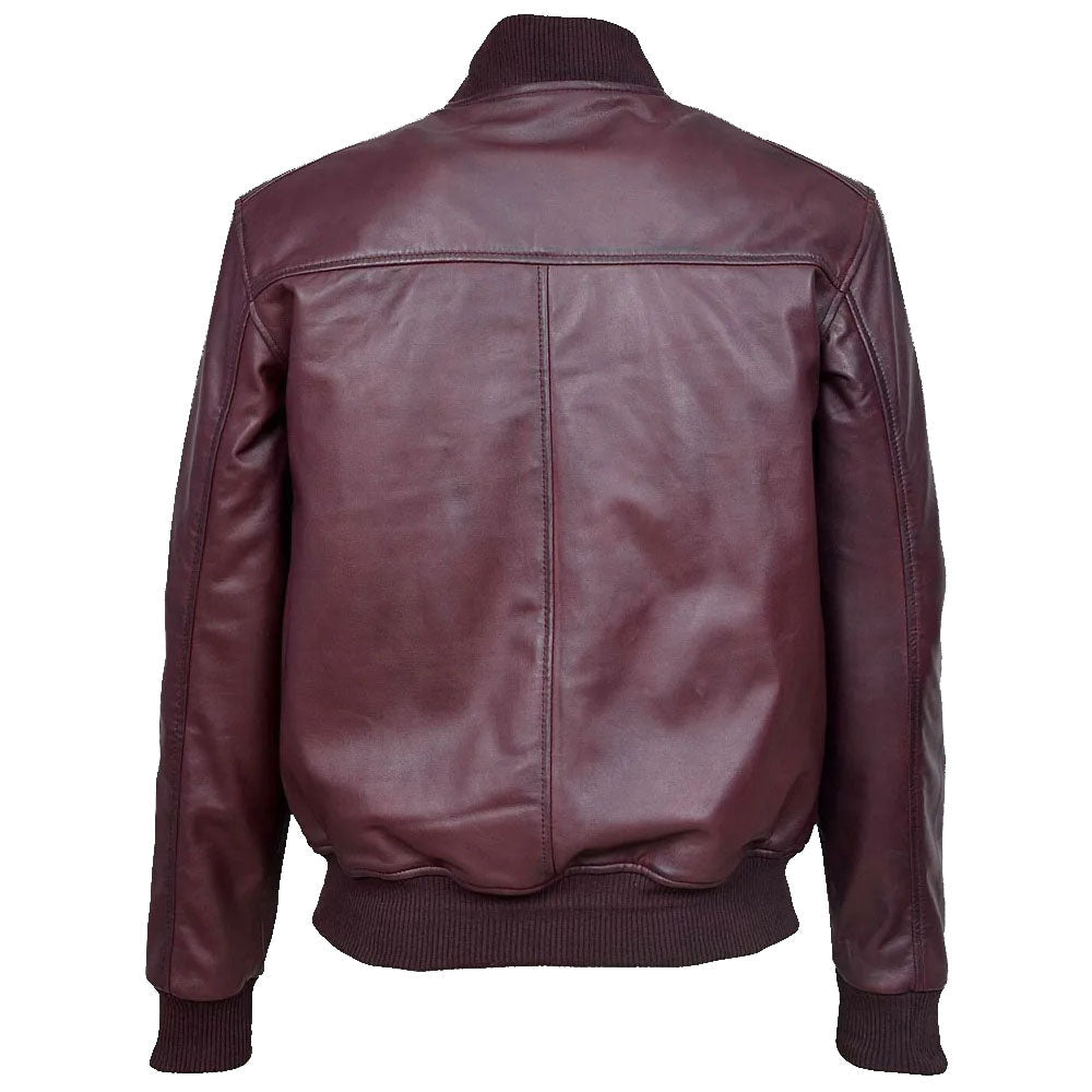 Men's Fashion Real Lambskin Leather Bomber Jacket