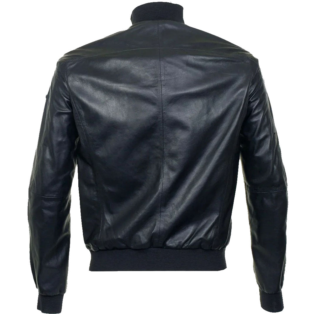 Veste bomber classique en cuir d'agneau souple pour homme