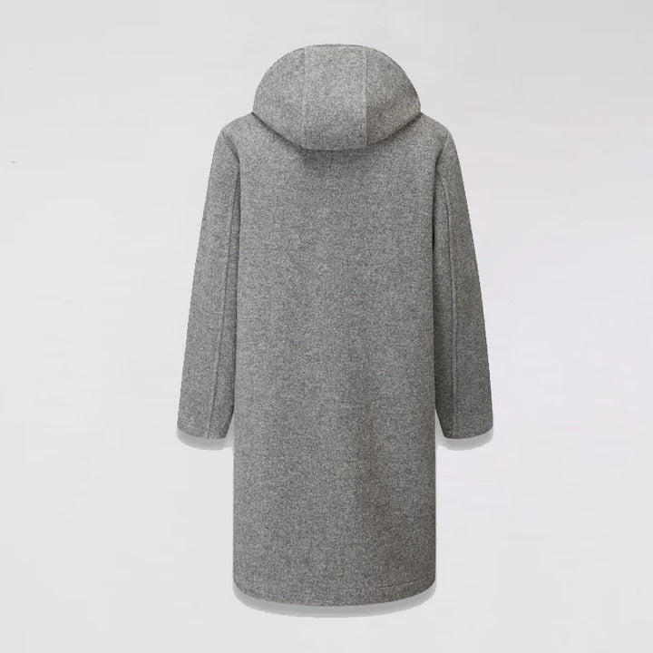 Manteau long en polaire gris pour homme