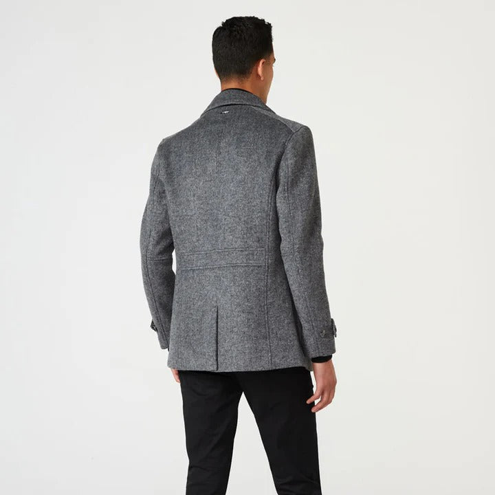 Manteau en polaire gris chiné pour homme