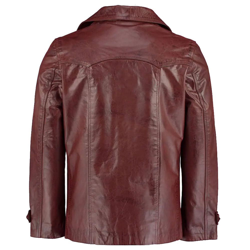 Men's Heist Red Wine Antique Vintage Leather Jacket