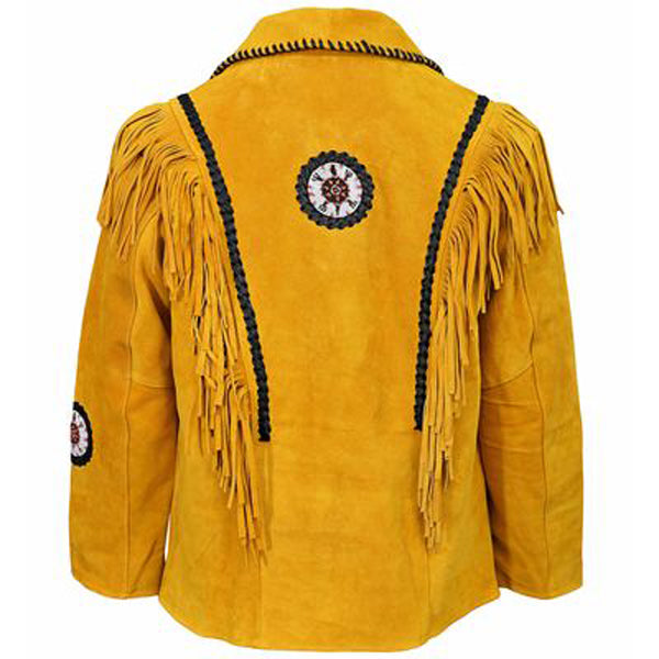 Veste de cavalier en cuir indien western pour homme