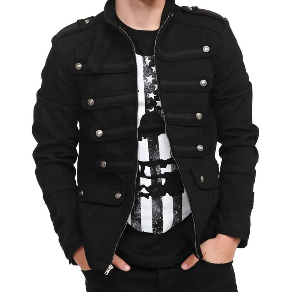 Men's Military Goth Vintage Band Jacket