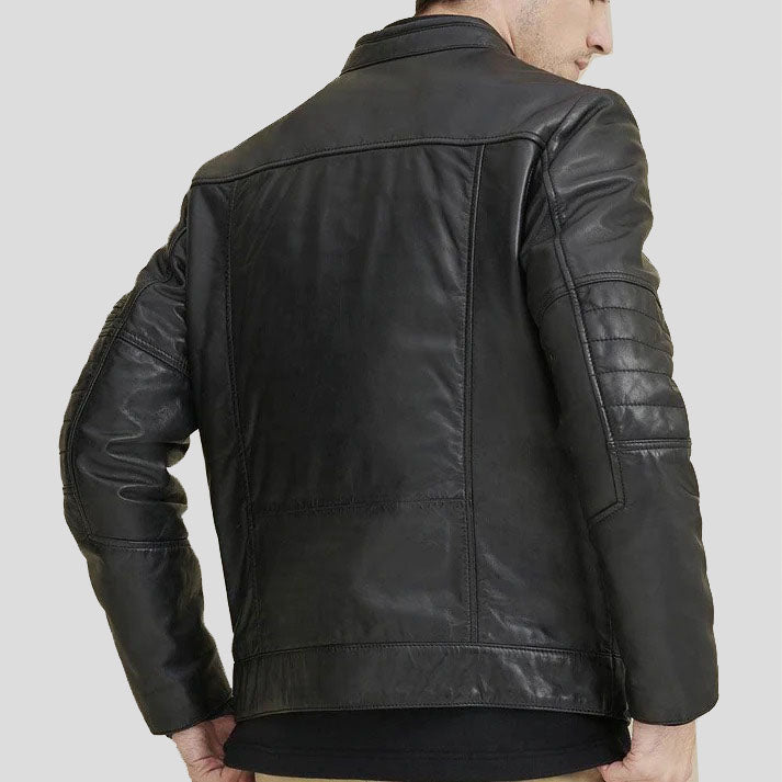 Veste en cuir pour motard pour homme