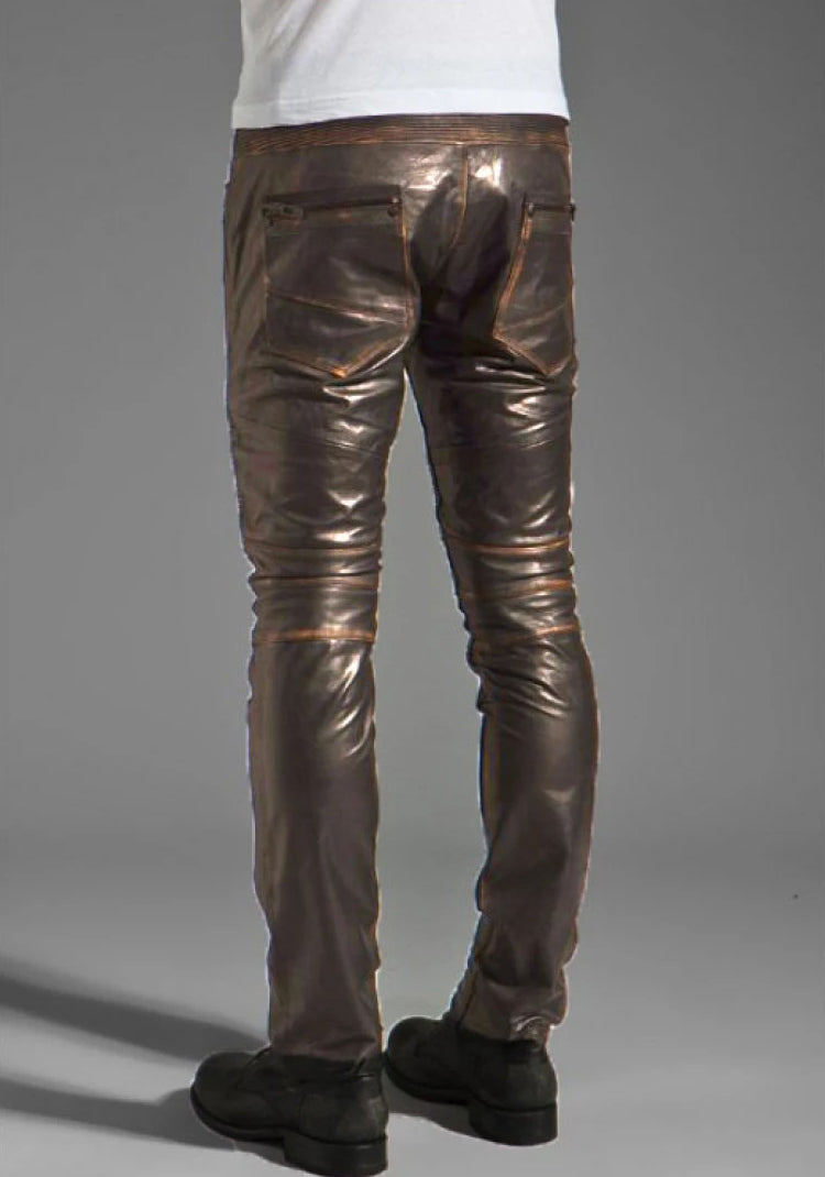 Men's Rogue Leather Pants in Dark Brown