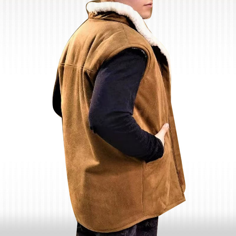 Gilet aviateur B3 en peau de mouton pour homme - Gilet élégant en cuir d'aviateur de la RAF