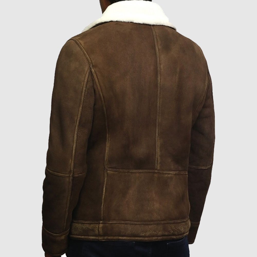 Men's Vintage Shearling Sheepskin Spanish Merino Leather Jacket