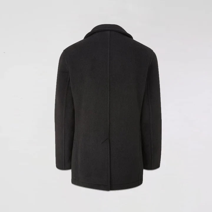 Manteau en laine noir et bleu marine pour homme