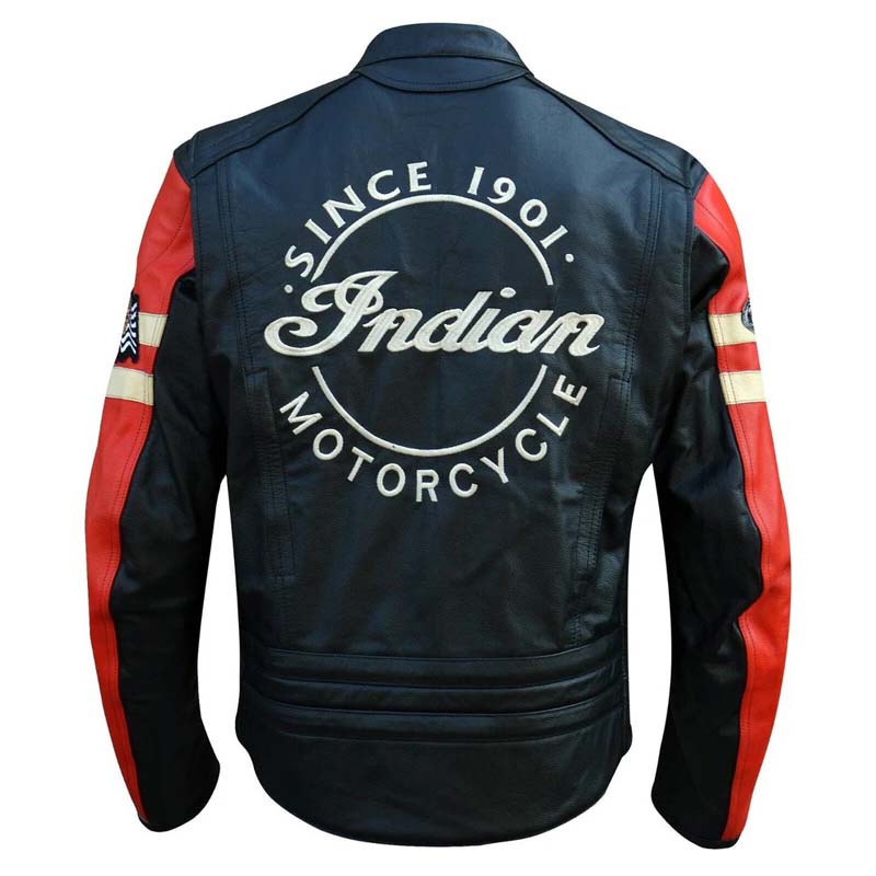 Veste de moto en cuir indien