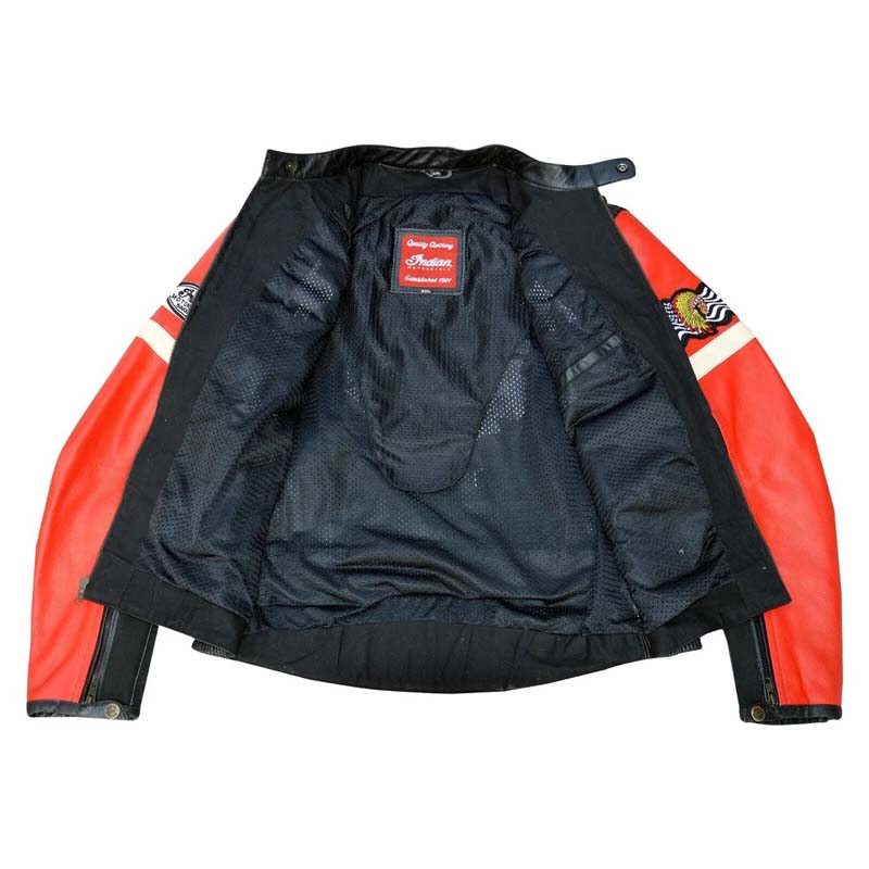 Veste de moto en cuir indien