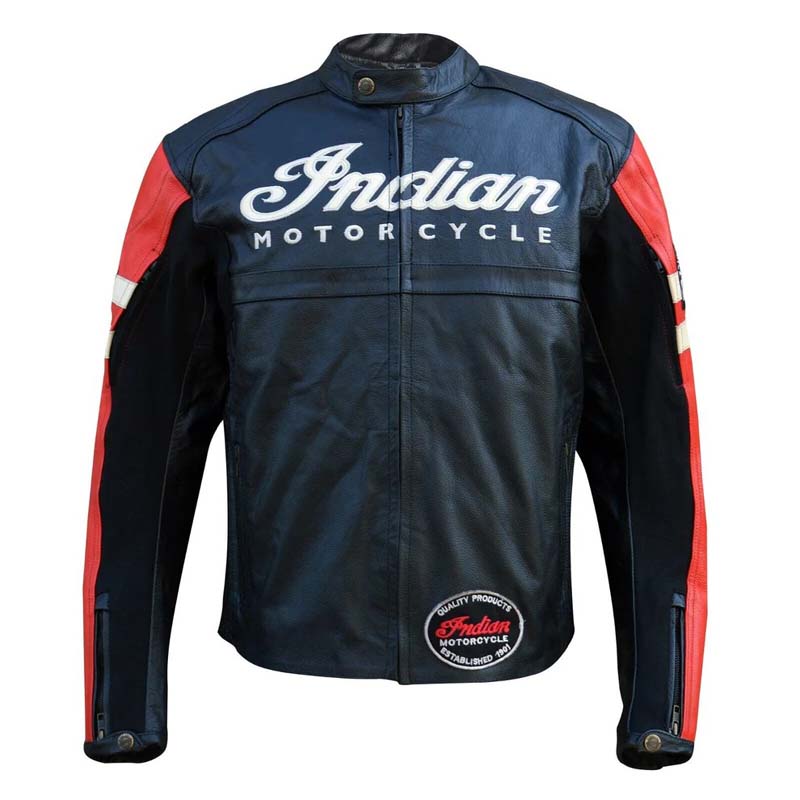 Veste de moto en cuir indien