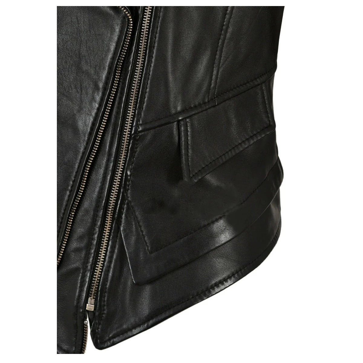 Gilet en cuir croisé style punk pour femme