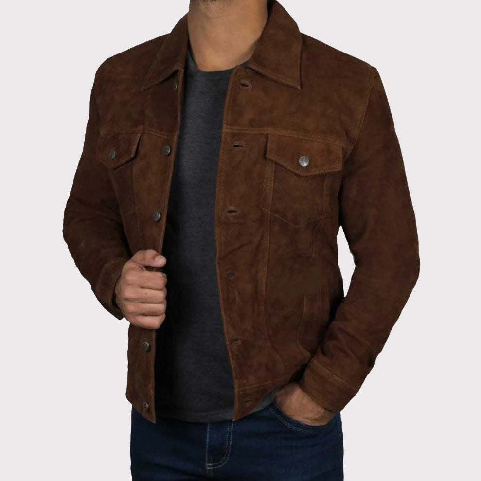 Premium Herrenjacke aus Wildleder „Logan“ in Braun