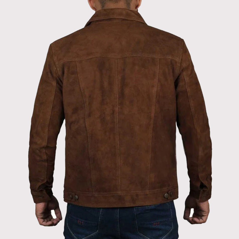 Premium Herrenjacke aus Wildleder „Logan“ in Braun