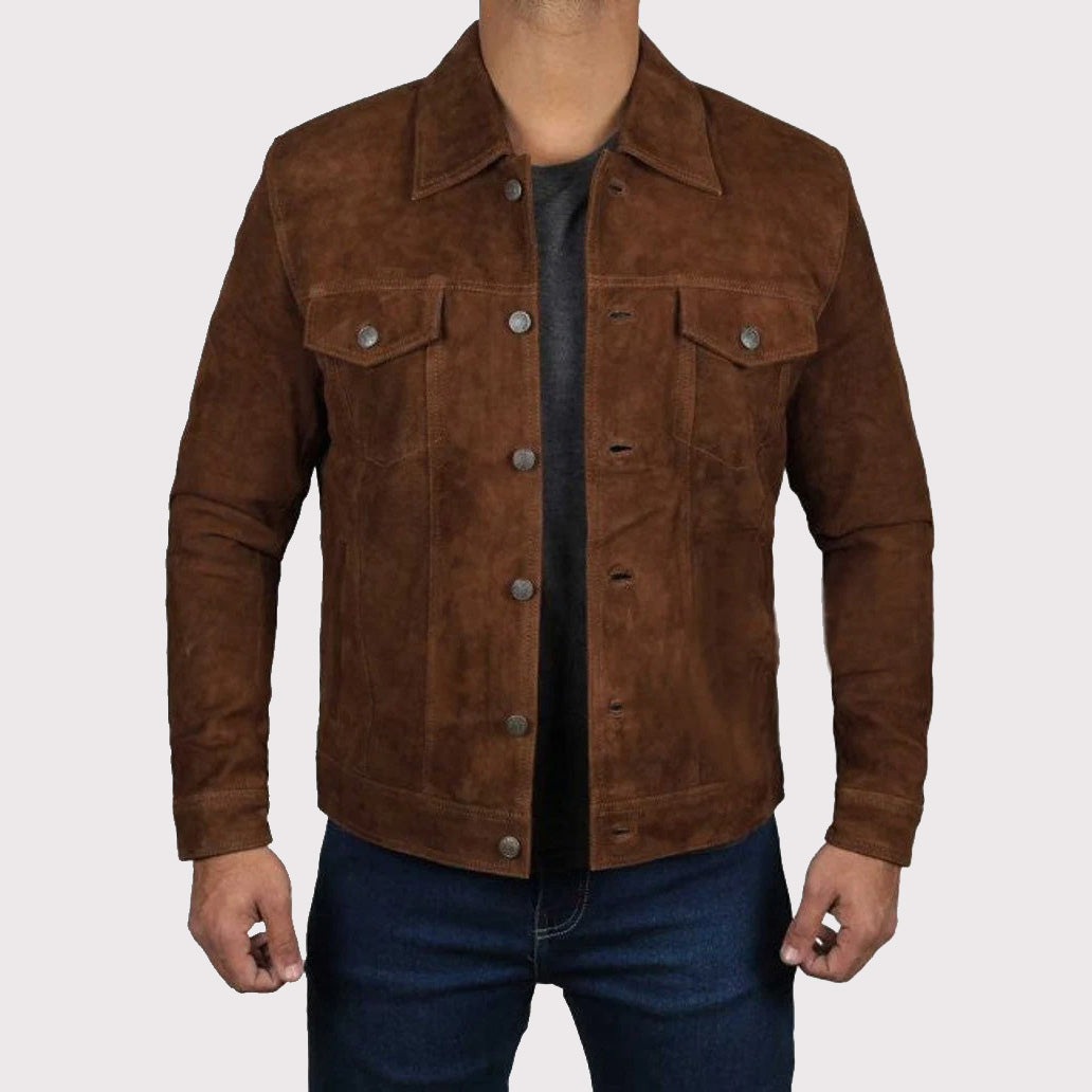 Premium Herrenjacke aus Wildleder „Logan“ in Braun