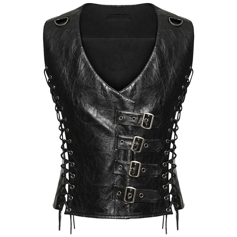 Gilet Steampunk pour homme Punk Rave noir