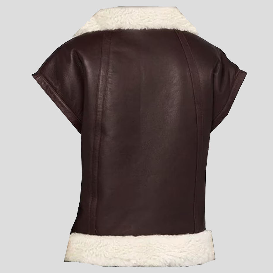 Gilet en cuir de mouton pour femme