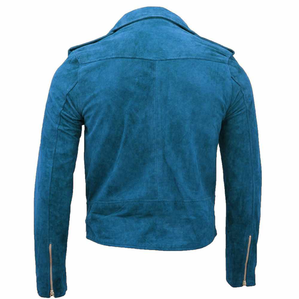 Men Native American Suede Leather Motorcycle Fashion Jacket