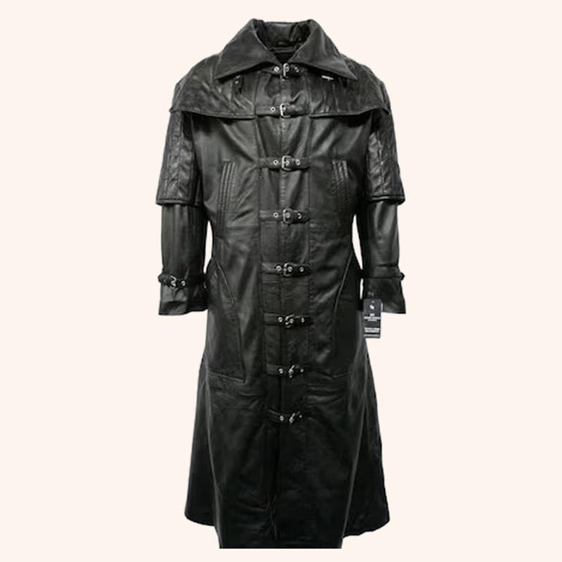 Manteau trench-coat vampire matrix steampunk en cuir