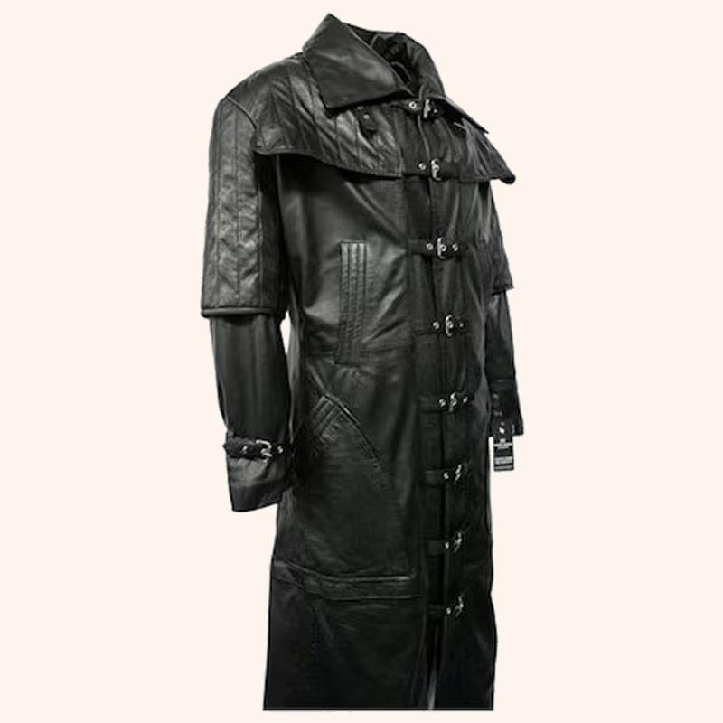 Manteau trench-coat vampire matrix steampunk en cuir