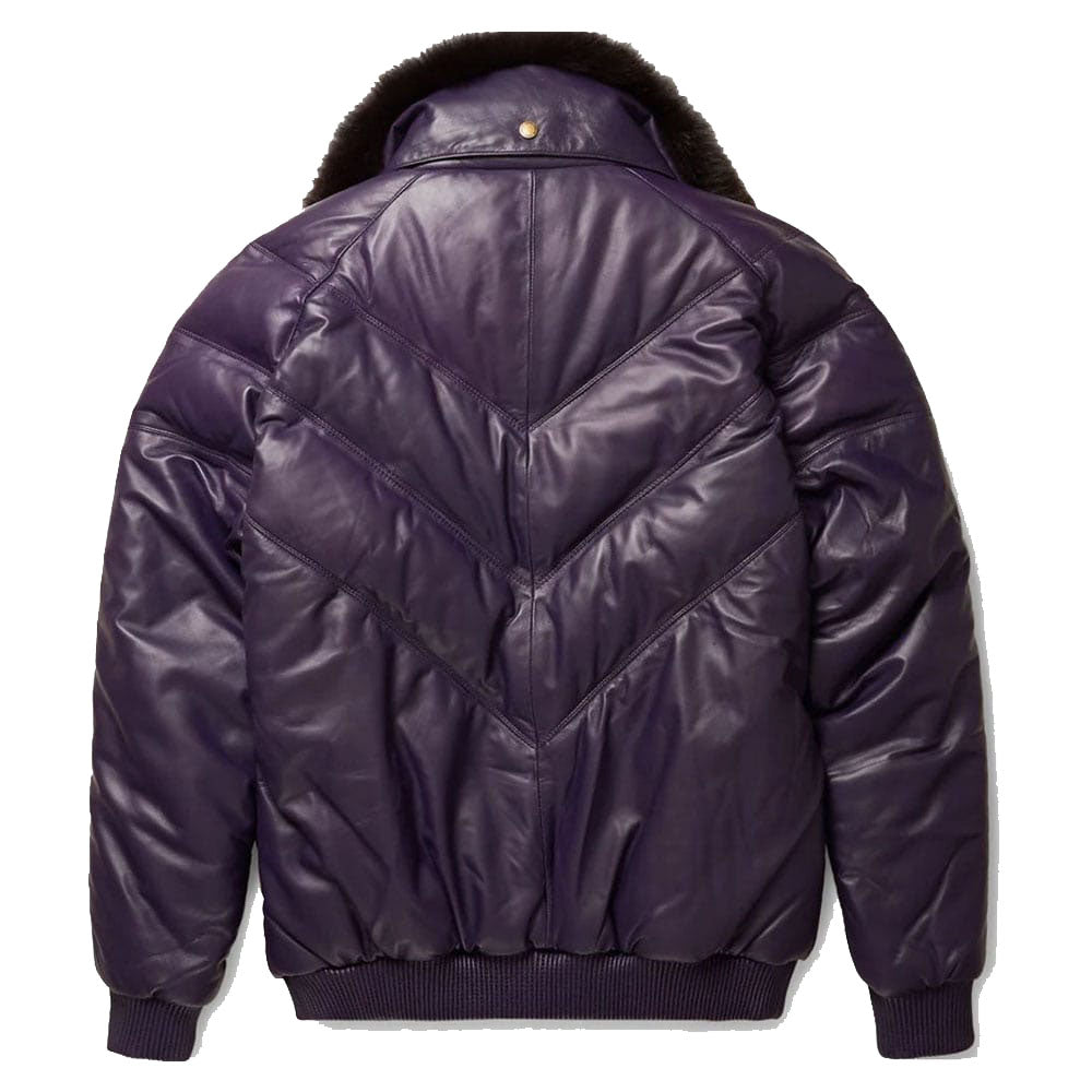 Veste élégante en cuir violet V-Bomber