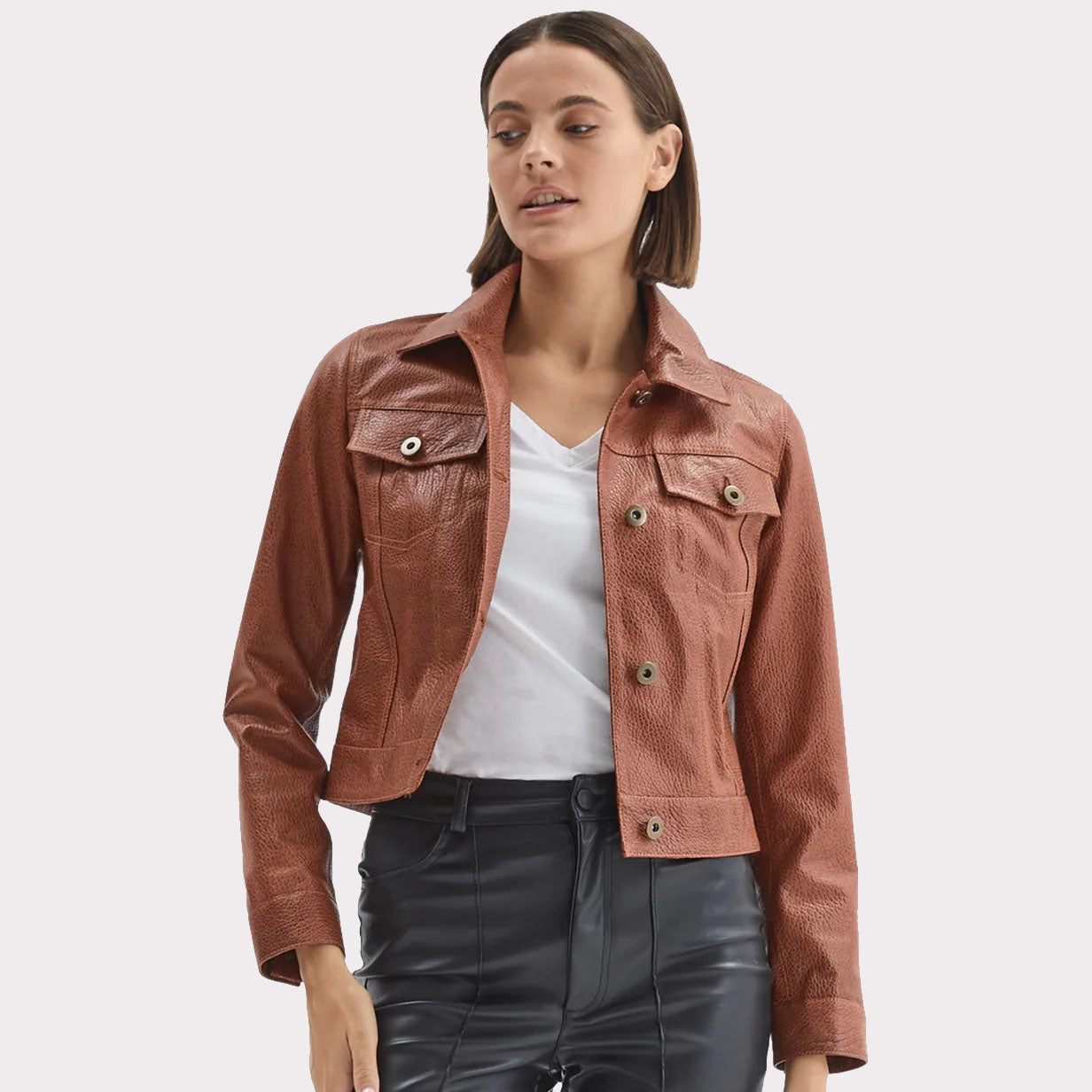 Veste en cuir pour femme Whiskey Western