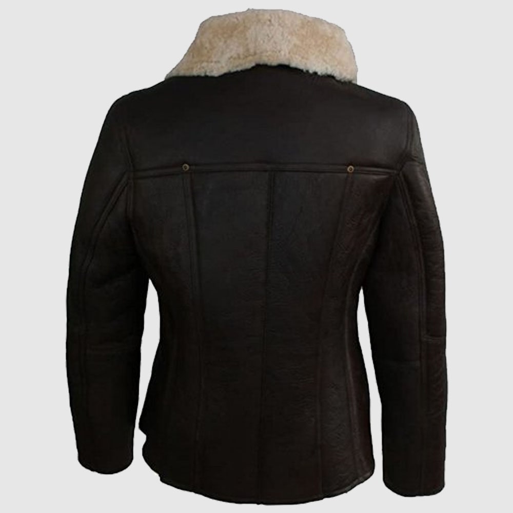 Manteau en cuir de mouton aviateur Celene pour femme