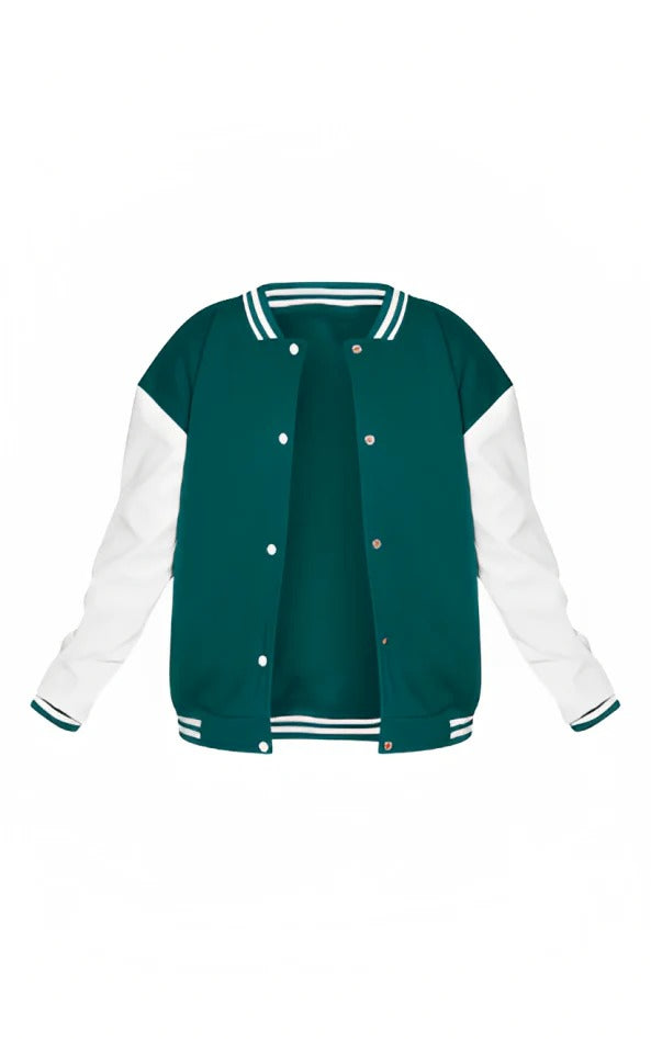 Blouson aviateur en cuir vert d'eau pour femme