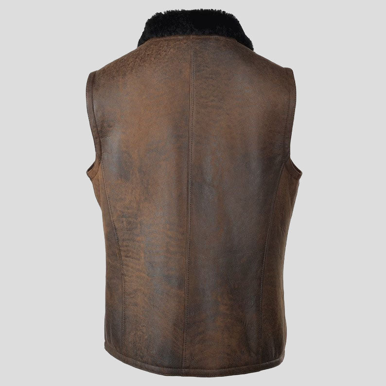 Gilet en cuir et peau de mouton pour femme